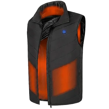 Solana Gear heated vest with its heating zones glowing