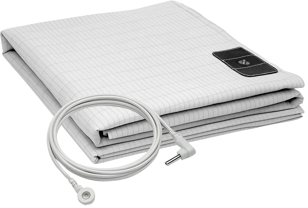 Velin grounding fitted sheet in Chateau Ivory with grounding cord